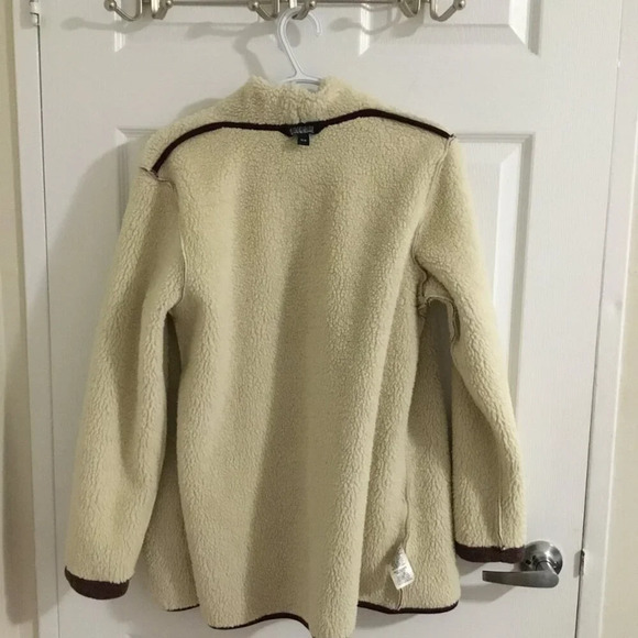 Nicole Miller Original Open Front Cardigan  Heather Plum Cream  M - Picture 5 of 8